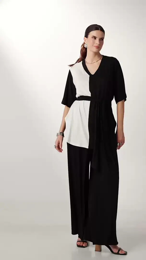 MAGLIANO / ボトム/M/コットン/BLK/I680087// Conjunto Feminino Bicolor Preto e Branco em Malha MVS com Blusa