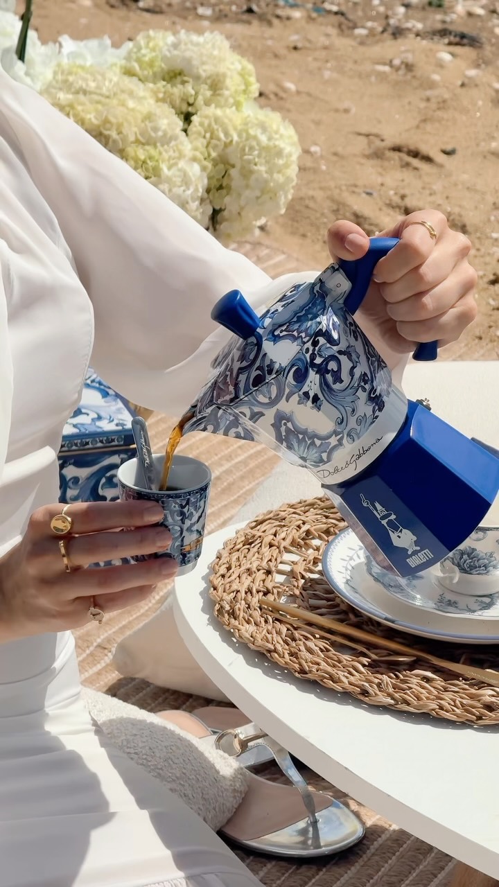 DOLCE&GABBANA セットアップ　ネイビー/ホワイト Kit Moka Express Dolce & Gabbana Blu Med Bialetti – Bialetti Shop