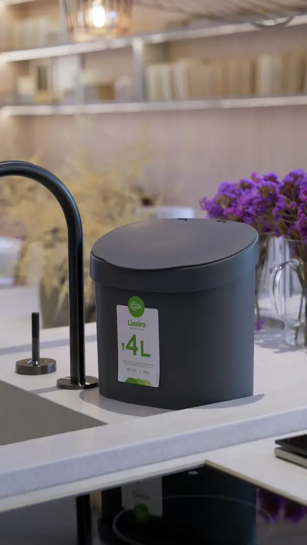 COCO Lixeira com Pedal Coza New Square 5 Litros Light Gray - Loja