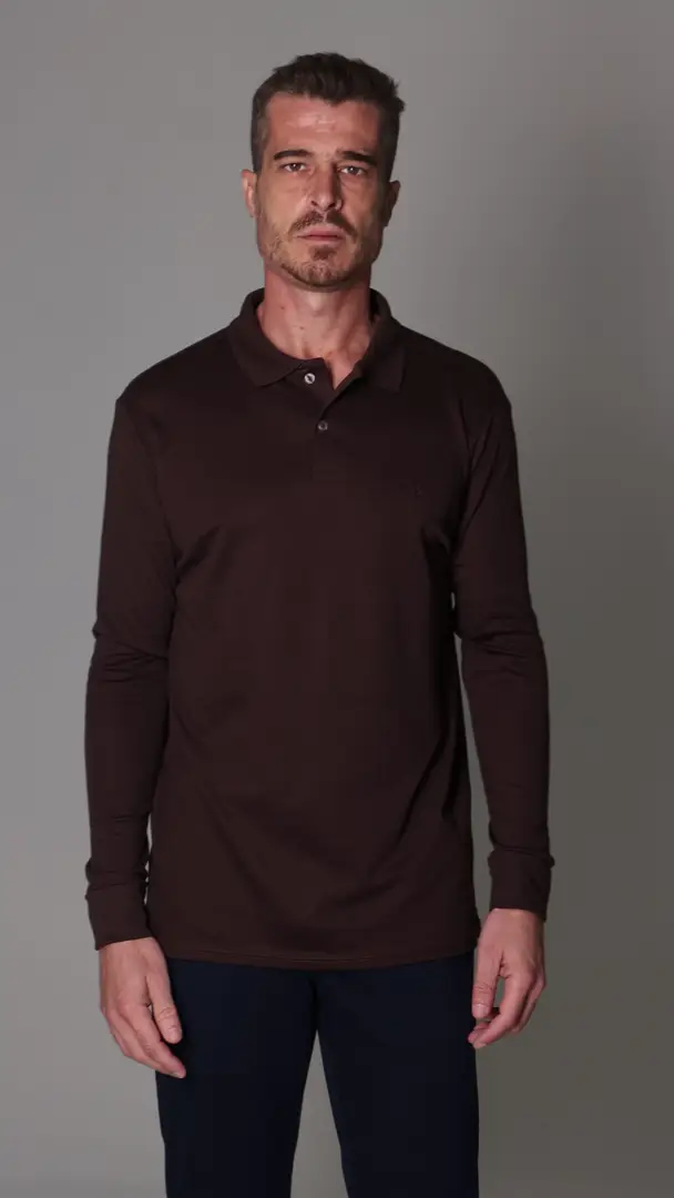 Polo Manga Longa Lisa Superior Cotton